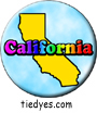 California Outline Rainbow  Pin-Back Button