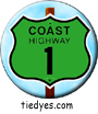 Coast Highway 1 Sign Pin-Back Button