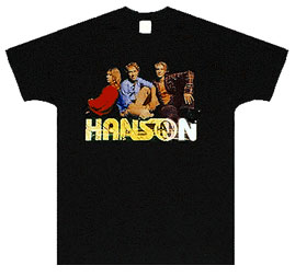 Hanson Black Top of Logo Tee Size XL