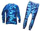 Blue Crinkle Tie Dyed Thermal Set