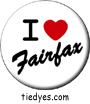 I Heart Fairfax Button, I Heart Fairfax Pin-Back Badge, I Heart Fairfax Pin