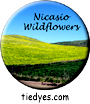 Nicasio Wildflowers, West Marin County, CA Button, Nicasio Wildflowers, West Marin County, CA Pin-Back Badge,  Nicasio Wildflowers, West Marin County, CA Pin