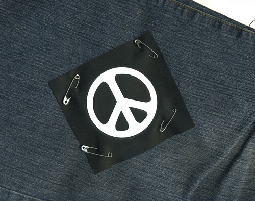 Peace Patch from Tiedyes.com on jeans