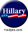 Hillary  Blue Wavy Democratic Political Button Pin Badge