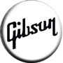 Gibson White Music Button Pin-Badge