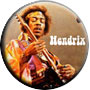 Jimi Playing Brown Mac Music Pin-Badge Button