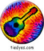 Tie Dyed Rainbow Guitar Groovy Hippy Pin Badge Button