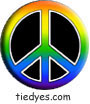 Rainbow Inline Peace Political Button (Badge, Pin)