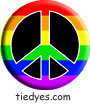 Rainbow Black Peace Sign Political Button (Badge, Pin)