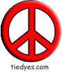 Red Peace Sign Political Button (Badge, Pin)