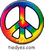 Rainbow Tie Dye Spiral Peace Sign Button