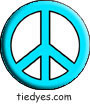 Turquoise Peace Sign Political Button (Badge, Pin)
