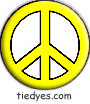 Yellow Peace Sign Political Button (Badge, Pin)