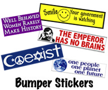 Peace, Political and Anti-Bush Bumper Sticker Mini Collage