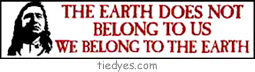 The earth Does Not Belong To Us  We belong to the the earth Bumper Sticker