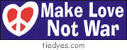 Make Love Not War Peace Sign in Heart Anti-War Anti-Bush Peace Political Bumper Sticker