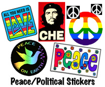 Peace, Political and Anti-Bush Vinyl Sticker Mini Collage