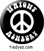 Haight Ashbury Peace Sign Black San Francisco California Tourist Button Pin, Badge