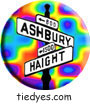 Haight Ashbury Street Sign with Psychedelic Background San Francisco Tourist Button Pin, Badge