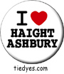 I Heart Haight Ashbury  San Francisco California Tourist Button Pin, Badge