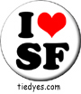 I Heart San Francisco SF California Tourist Button, Pin, Badge