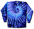 Tie Dyed Blue Spiral Long Sleeve T-Shirt