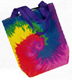 Tie Dyed Rainbow Spiral Canvas Tote Bags