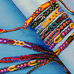   Birthday Party on Tie Dye Party  8 Woven Friendship Bracelets Party Favor