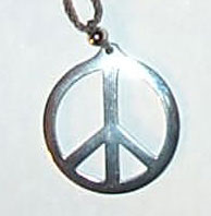 Pewter Peace Sign Pendant by Tiedyes.com